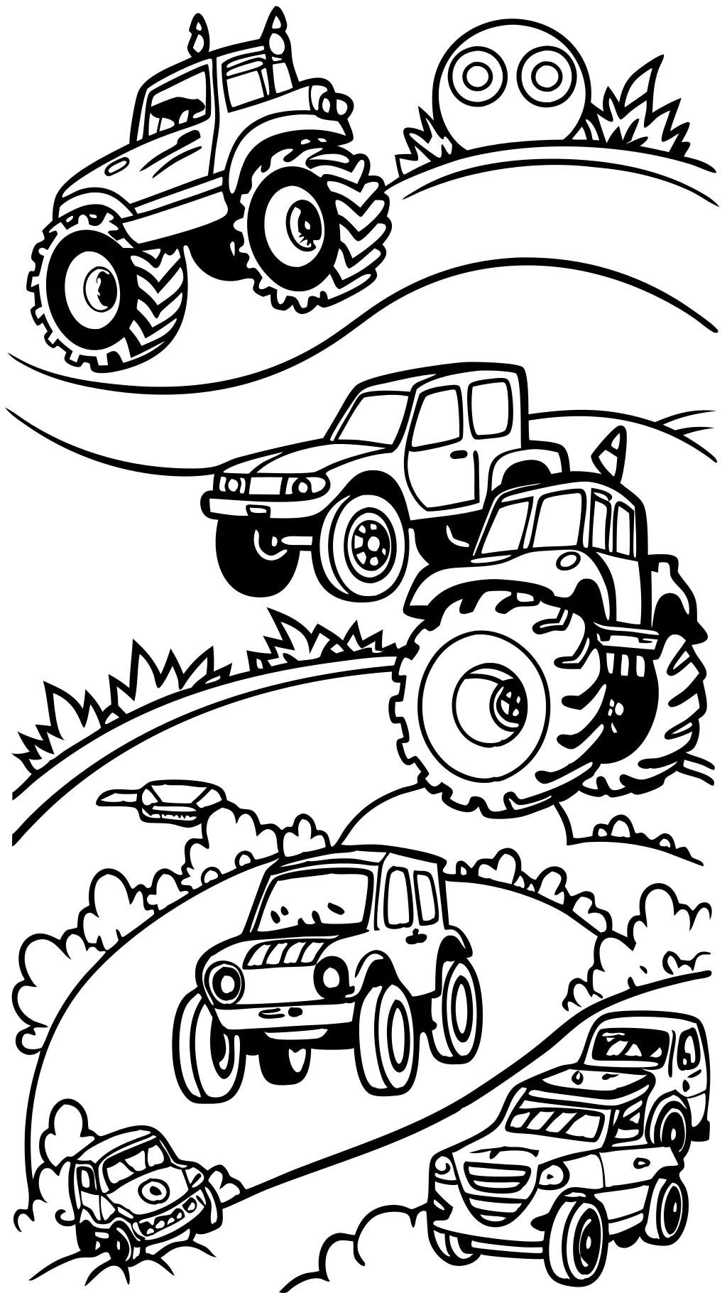 monster trucks printable coloring pages